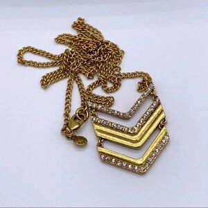 J. Crew Gold Jeweled Pendant Necklace